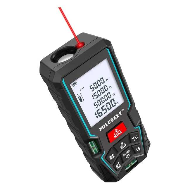 Medidor Láser Mileseey D5T - Precisión de 2mm, 2 Niveles de Burbuja, Pantalla LCD Retroiluminada y Modo Pitagórico