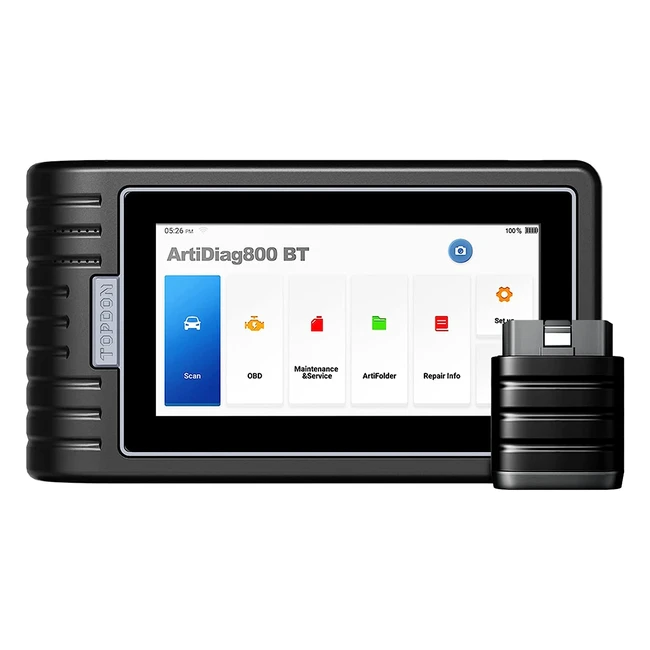 Valise Diagnostic Auto OBD2 Bluetooth Topdon ArtiDiag800 BT - 28 Fonctions de Rinitialisation AutoVIN pour Plus de 10000 Modles