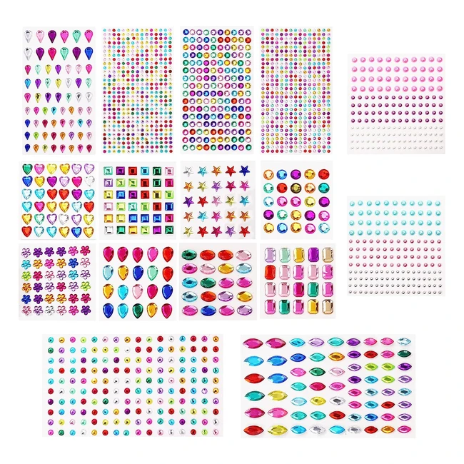 Autocollants en strass Vicloon - 1900 diamants acryliques pour maquillage dco