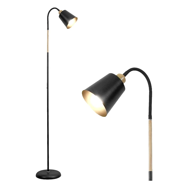 Lámpara de pie industrial giratoria Vili - Altura 159cm - Casquillo E27 - Negro