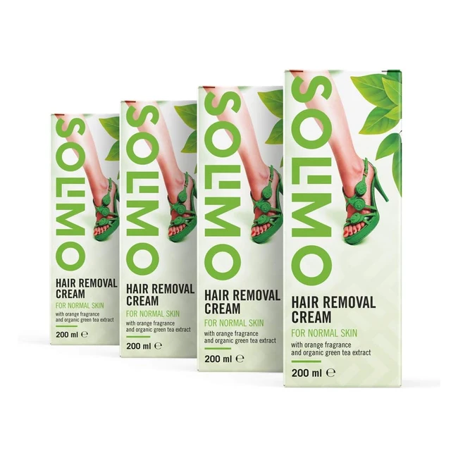 Solimo Hair Removal Cream for Normal Skin - Orange Green Fragrance - 4 x 200ml