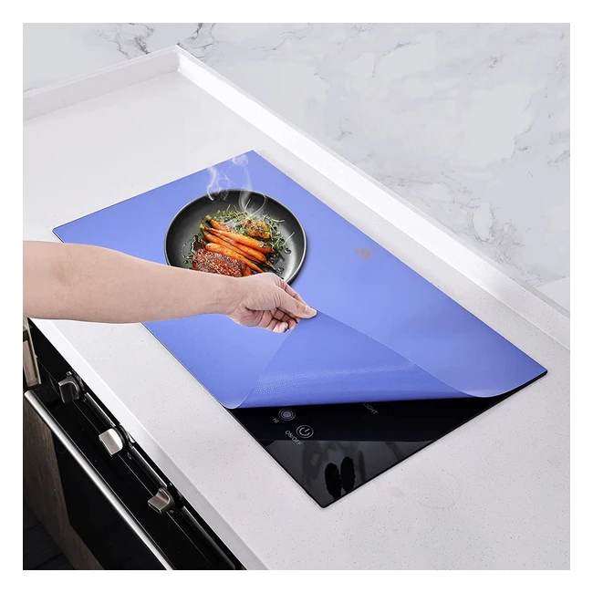Kitchenraku Large Induction Hob Protector Mat 52x78cm - Magnetic Silicone Cookto