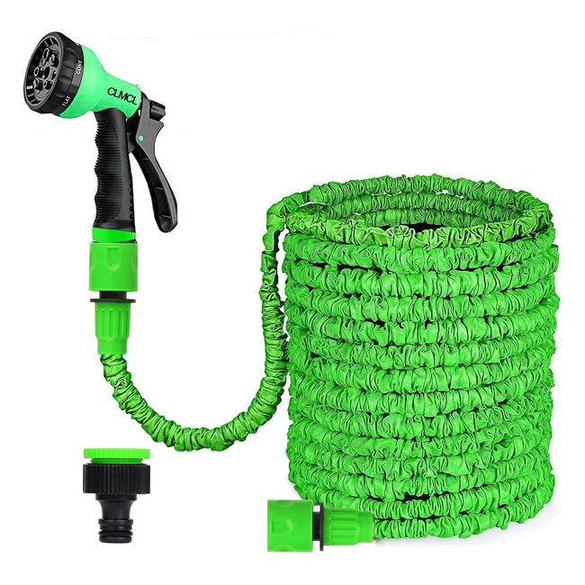 Expandable Garden Hose Pipes - 8 Function Spray Nozzle - 50ft Green