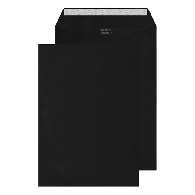 Blake Creative Colour C4 Envelopes - 120gsm Peel & Seal, Jet Black (Pack of 250)