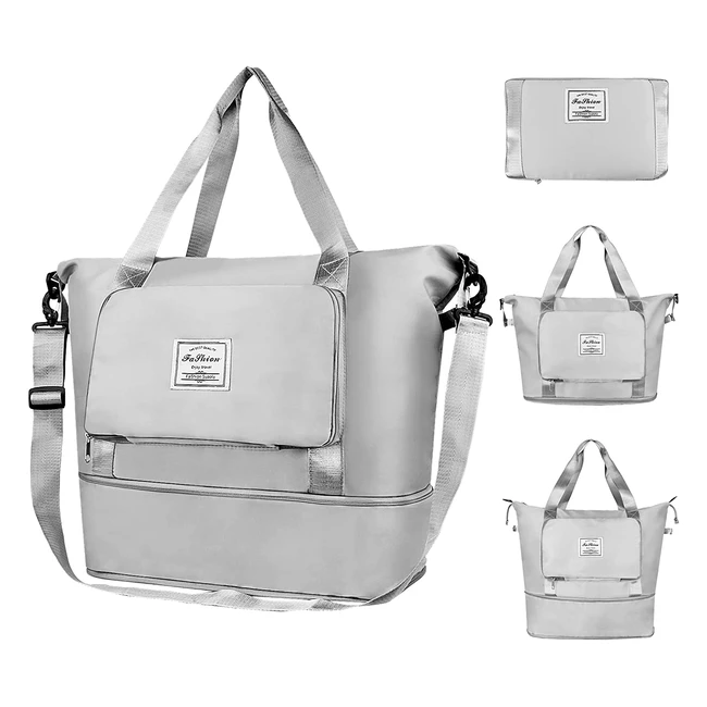 Foldable Travel Duffel Bag - Large Capacity, Wet/Dry Separated, Lightweight - Momogrow