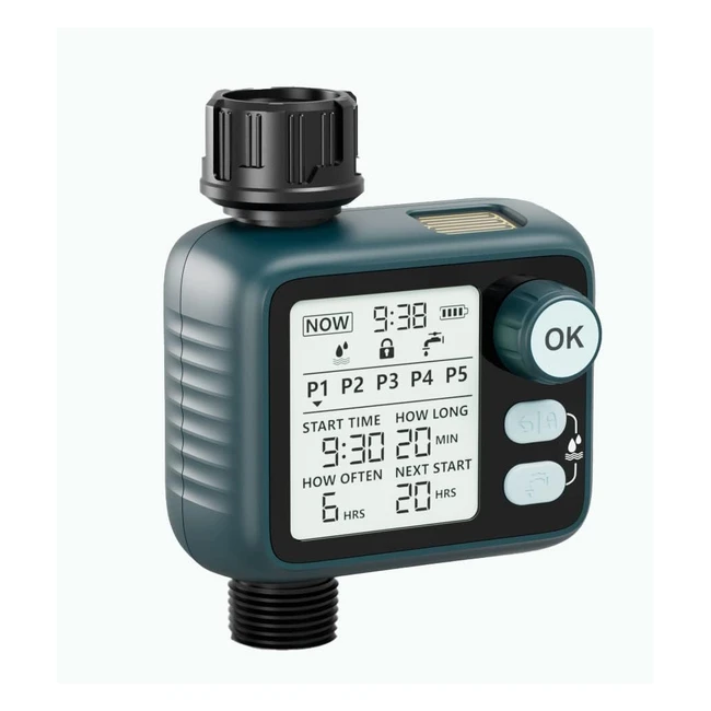 Diivoo Bewsserungscomputer HCT372 - 5 Programme Regenerkennung Multifunktion