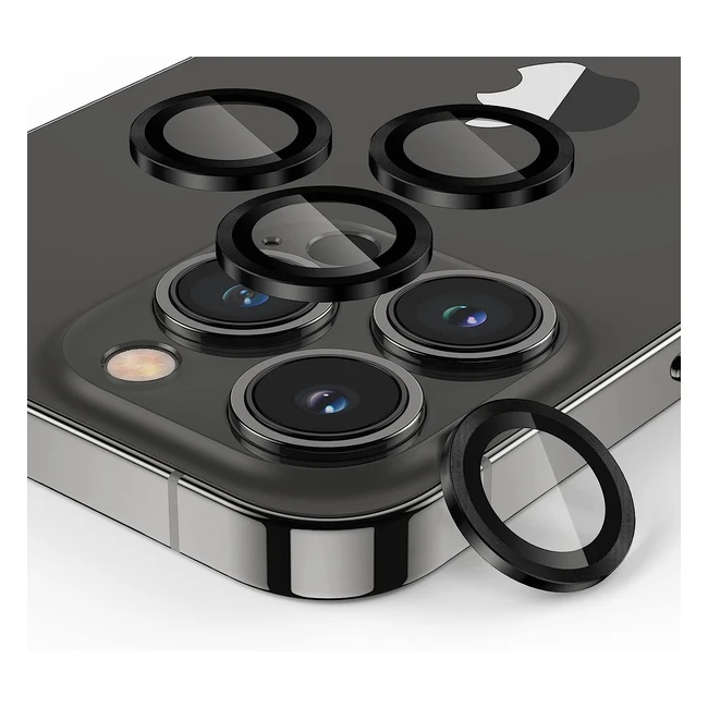 Protection Objectif Caméra Arrière Sparin pour iPhone 13 Pro/Max - Verre Trempé HD Noir