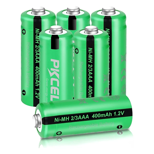 PKCELL Solar Light Batteries - 23AAA 12V 400mAh Rechargeable NiMH Battery for Garden & Decoration Lights (6 Packs)