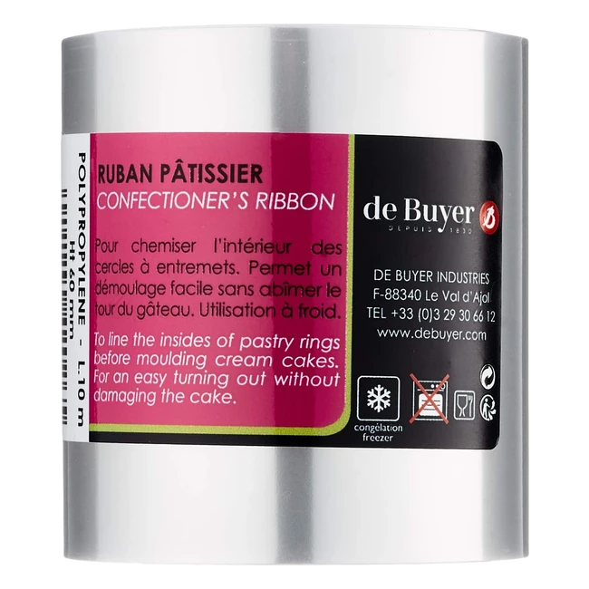 De Buyer 042024 - Mattarello per Pasticceria in Polipropilene - 6 cm - Alta Qualità