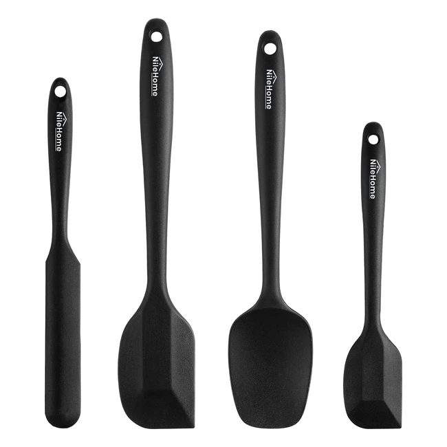 High Heat-Resistant Silicone Spatula Set - Non-Stick, BPA-Free, Seamless Design - Cooking/Baking Utensil Set of 4