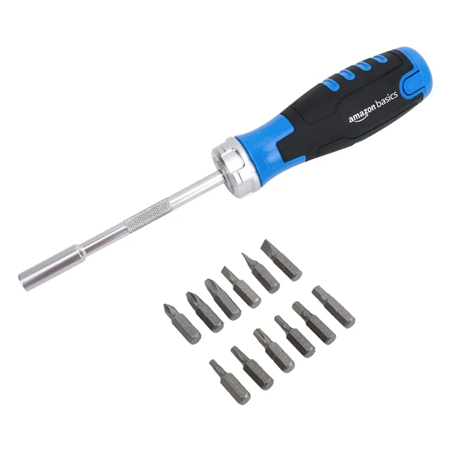 Amazon Basics Magnetischer Ratschenschraubendreher 12 in 1 Set - fr schnelles 