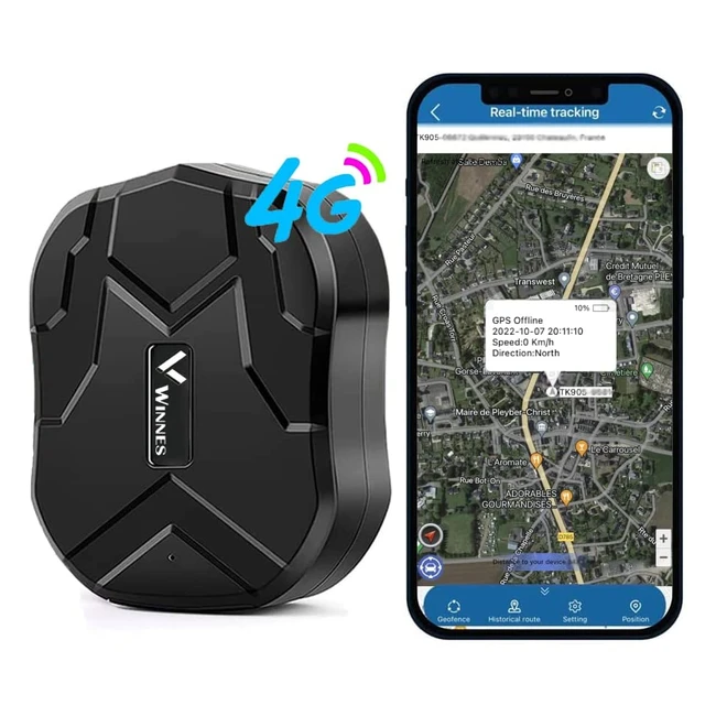 Traceur GPS Voiture 4G TK905B Magnétique Antivol avec Batterie Rechargeable 10000mAh