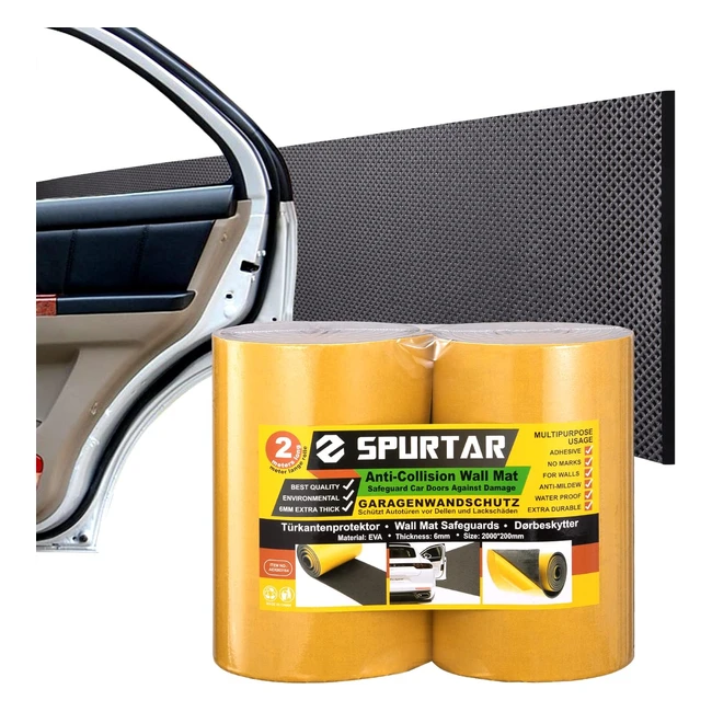 Mousse Protection Garage Spurtar pour Portières de Voiture - 2 Rouleaux de 200 x 20 cm, 65 mm Épaisseur Autoadhésive