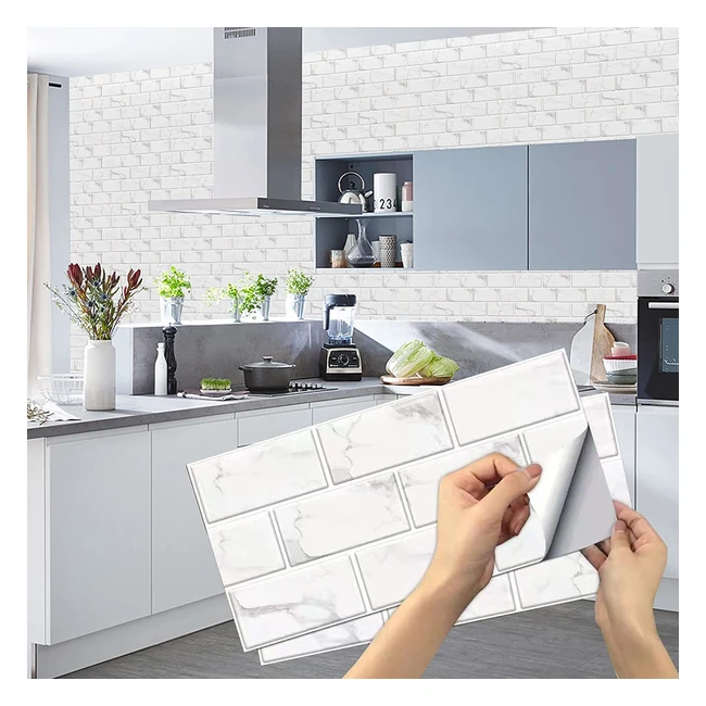 Pegatinas de Baldosas Adhesivas PVC Decorativas - 12 Piezas Gris 15x30cm