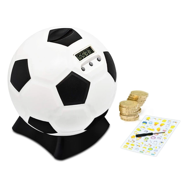 Digital Counting Money Box with Football Design - Large LCD Display - Perfect fo
