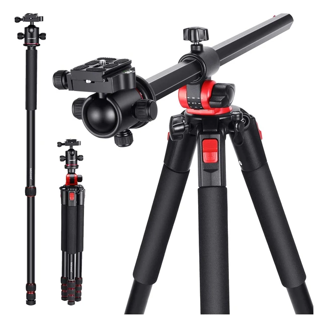 Neewer 79-Inch Tripod with Ball Head & Monopod, for DSLR & Video Cameras, Max Load 33lb