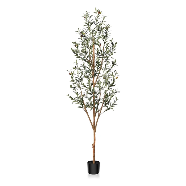 Kazeila Artificial Olive Tree 180cm - Realistic Faux Plant with Silk Leaves and Fruits for Home Decor