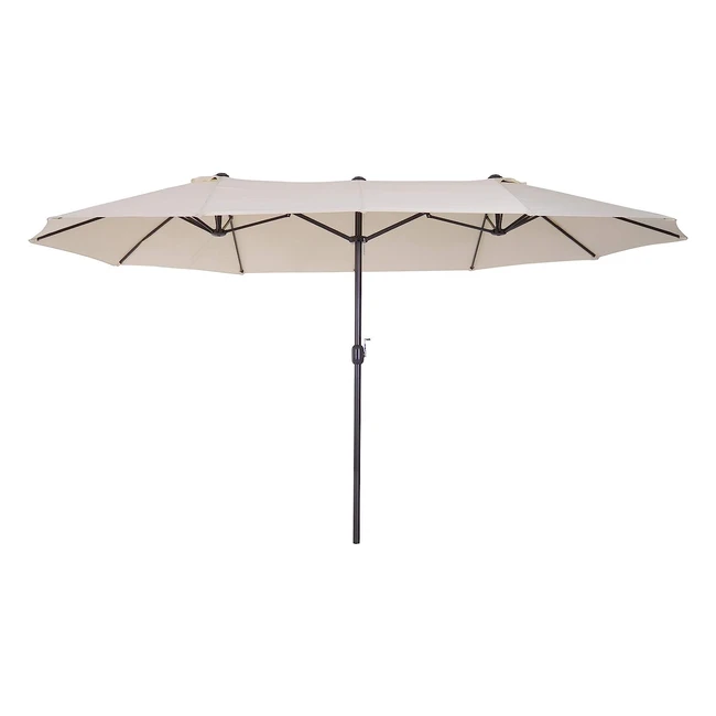 Sombrilla Doble Outsunny 455x265x238 m Anti-UV para Jardín y Terraza