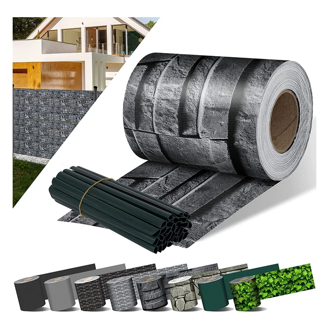 Kesser Bandes Brisevue PVC Double Opaque Résistant aux Intempéries et au Vent pour Clôture de Jardin - Anthracite 35m