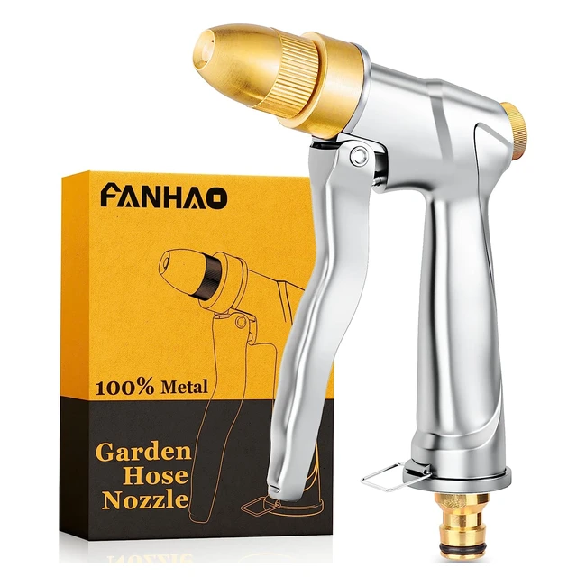 FanHao Hose Spray Gun with Brass Tip - Heavy Duty Metal Nozzle for High Pressure
