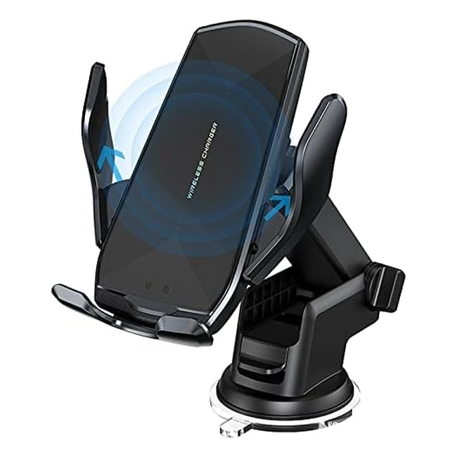 Caricatore Wireless Auto Seruw Qi 15W con Supporto Telefono per Samsung Galaxy e Huawei - Autobloccaggio e Ricarica Veloce