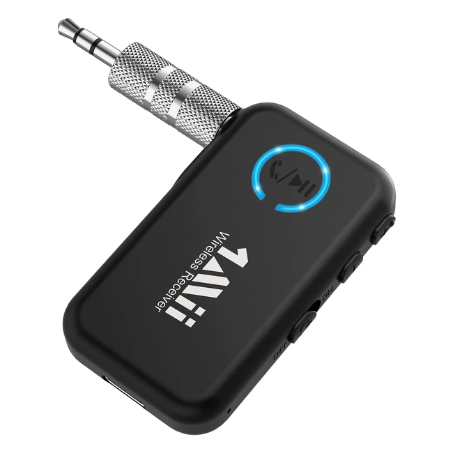 1Mii Bluetooth 5.0 Receiver for Car/Home Stereo, Dual Link, 15H Battery, Handsfree Calls, Music Streaming, Aux Adapter