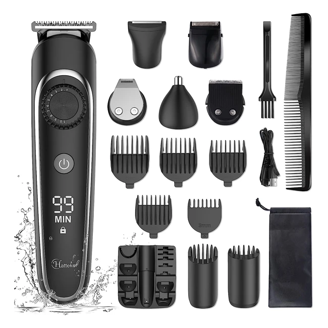 Hatteker 6-in-1 Grooming Kit - Beard Trimmer Hair Clipper Precision Trimmer I