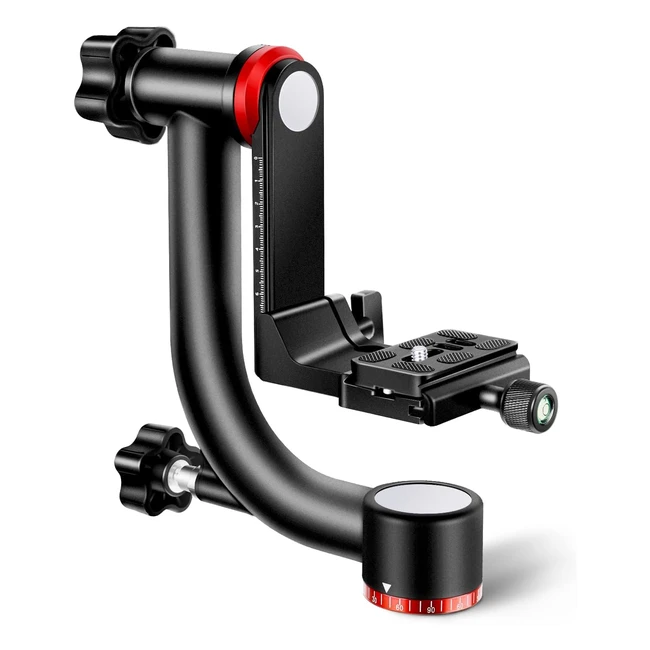 Cabezal de trípode gimbal Neewer GM101 de aleación de aluminio resistente para cámaras DSLR de hasta 30 lb - Soporte para disparos panorámicos de 360°