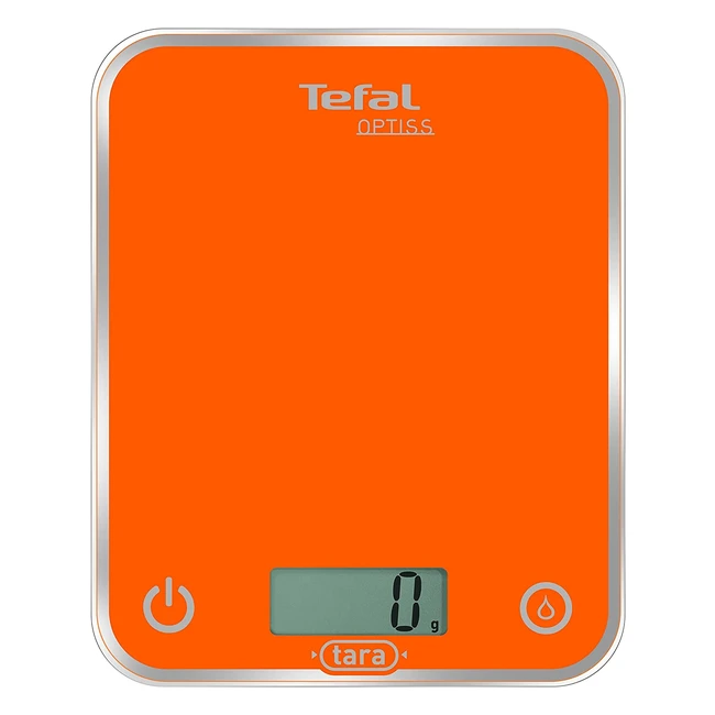 Bilancia da cucina elettronica Tefal Optiss Glass BC5001 - Arancione, facile pulizia, grande portata