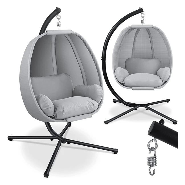 Fauteuil suspendu de luxe Kesser avec coussins moelleux et support robuste pour intérieur et extérieur