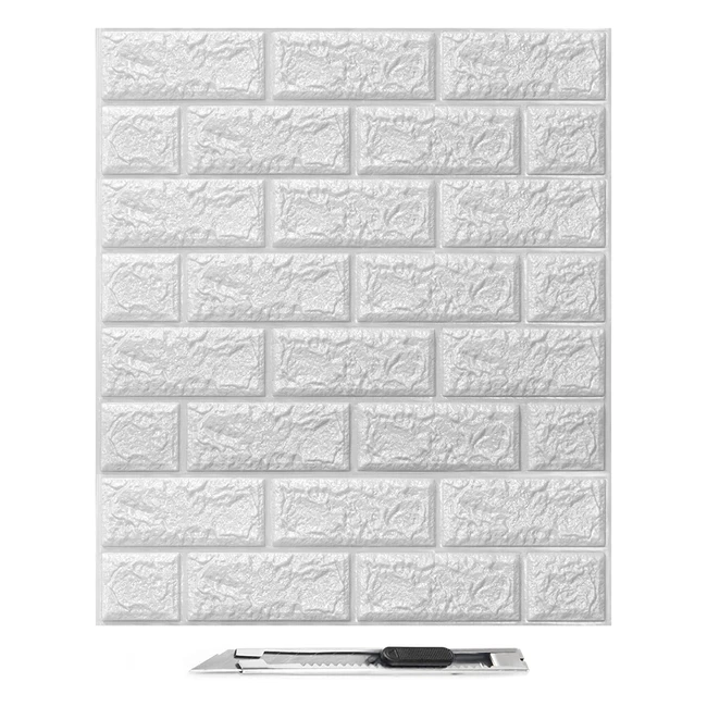 Art3d 30pcs 3D Brick Wallpaper - Faux Foam Panels for Bedroom, Living Room, and Laundry Decor - Waterproof and Peel & Stick - 435sqft
