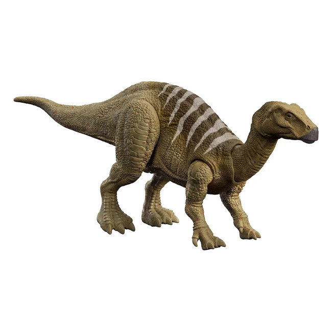 Figurine articulée Iguanodon Jurassic World avec rugissements et code ADN scannable - Jouet enfant dès 4 ans