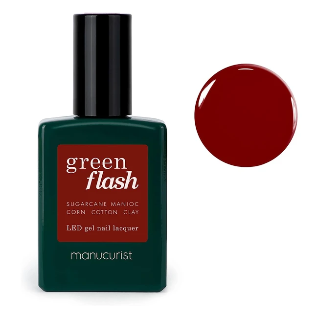 Vernis Semi-Permanent Bordeaux Green Flash - Manucurist 12free Bio-Sourcé 15ml