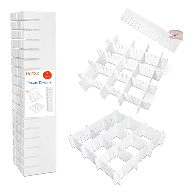 Divisori per cassetti regolabili in plastica 42x9cm - Organizzatore modulare per bagno, cucina o ufficio - Versatili separatori