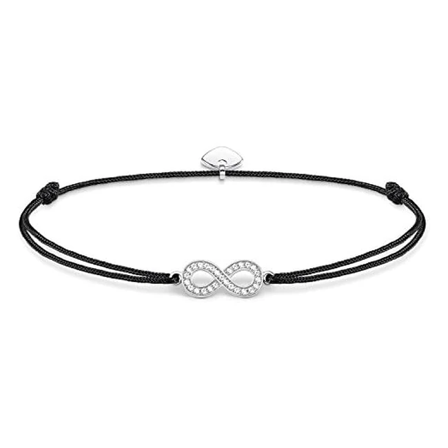 Pulsera Thomas Sabo Little Secret de Plata de Ley 925 con Símbolo de Infinito y Color Negro - LS00340111L20V