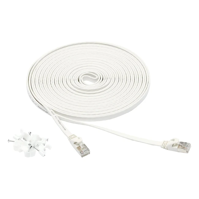 Amazon Basics RJ45 Cat7 Gigabit Ethernet Patch Internetkabel 76m - Flach & Knickgeschützt