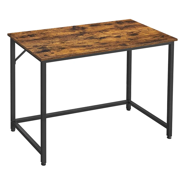 VASAGLE Schreibtisch LWD41X - Industriedesign, Vintagebraun/Schwarz, 50x100x75cm