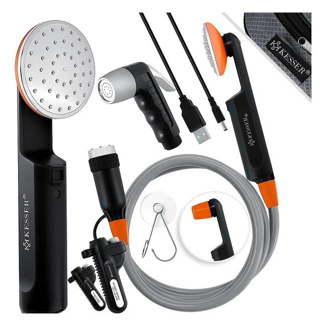 Douche de camping Kesser avec pompe immergée et 2 batteries au lithium de 2200mAh