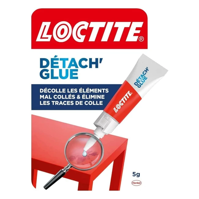 Loctite Detachglue - Dissolvant de colle efficace pour enlever taches et résidus de colle - Gel transparent multi-usages - Tube de 5g