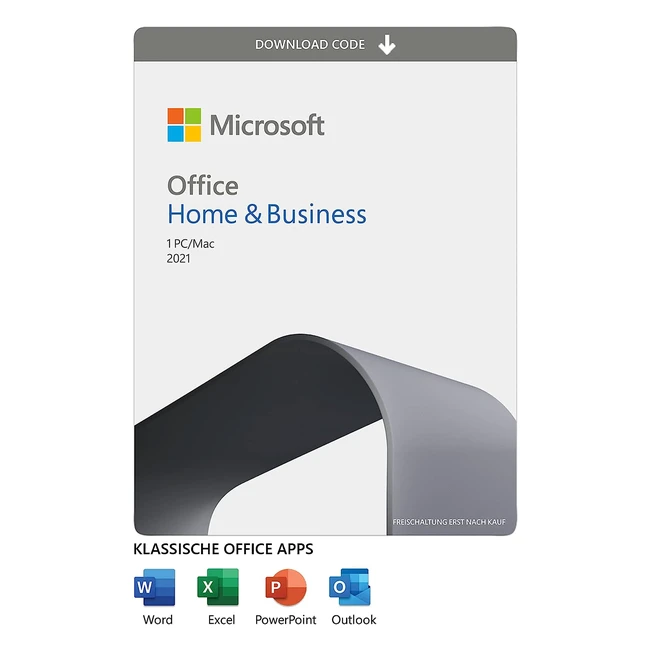 Microsoft Office 2021 - Home & Business - 1 Gerät - 1 Benutzer - PC/Mac - Aktivierungscode per E-Mail