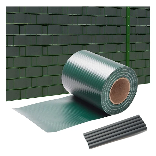Swanew PVC Strisce Frangivista per Recinzioni a Doppia Asta 35m x 19cm - Protezione Privacy Verde