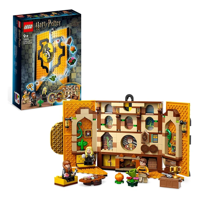Lego 76412 Harry Potter - Estandarte Hufflepuff con Sala Común y 3 Mini Figuras