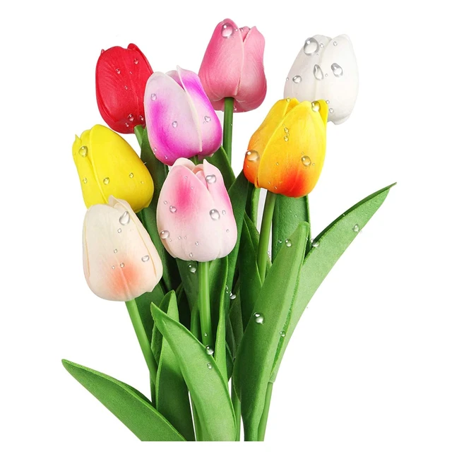 Real Touch Artificial Tulips - 8pcs Multicolor for Home Decor and DIY - SMALUCK