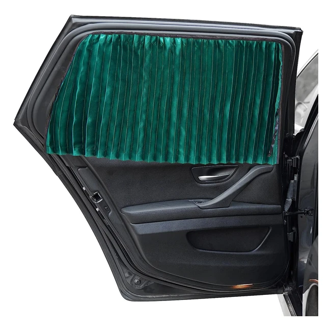 Sonnenschutz Auto Vorhang für Kinder - Magnetisch und UV-Schutz - 2 Stück Grün