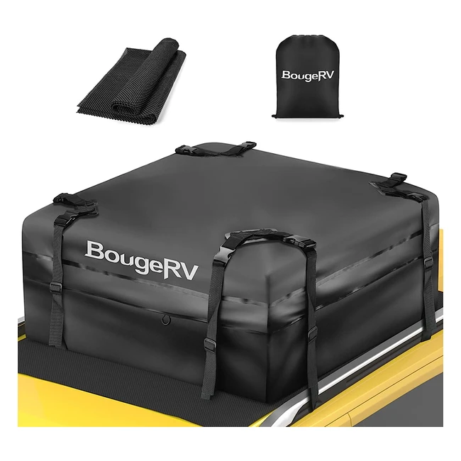 Bougerv Car Roof Bag 425L - Heavy Duty Waterproof Non-Slip Mat - Ideal for SUV