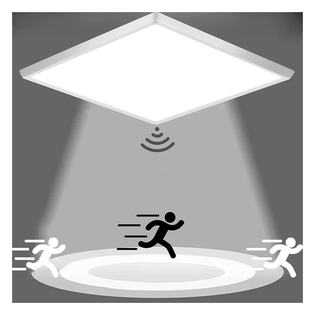 Plafonnier LED Dodopen avec détecteur de mouvement radar - 24W 4000K ultra mince