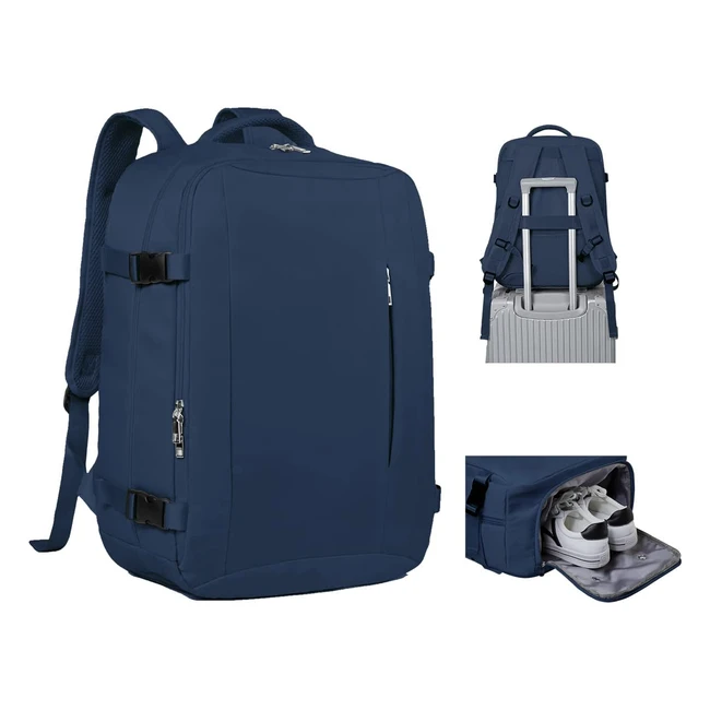 VMIKIV EasyJet Cabin Bag 32L - 45x36x20cm - Lightweight Waterproof Backpack with USB Port
