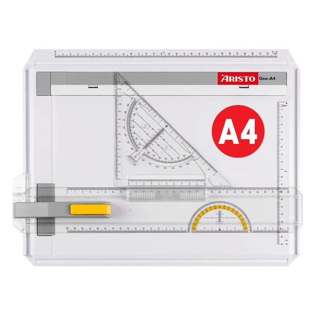 Zeichenbrett A4 aus schlagfestem Kunststoff mit Stop-and-Go-Mechanik und Zeichen