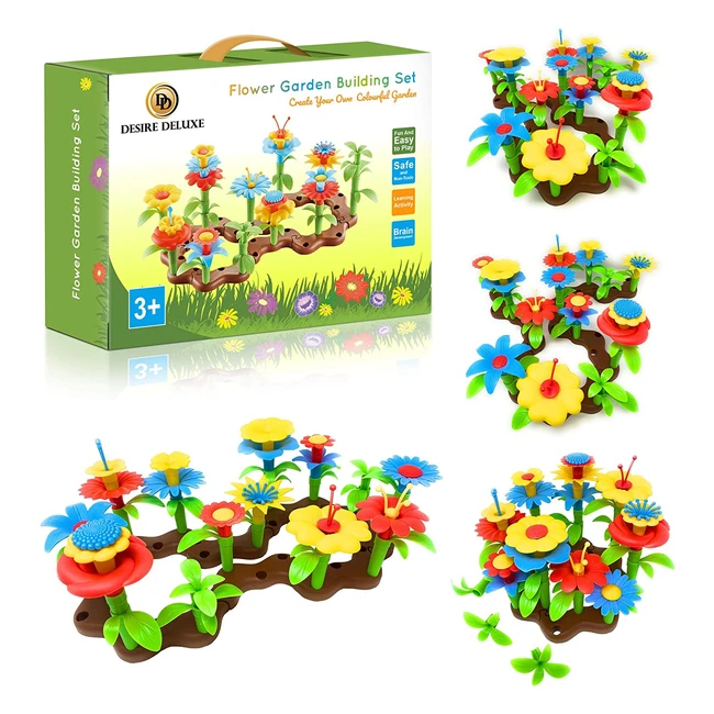 Desire Deluxe Flower Building Blocks Set for Kids - 54pc STEM Toy for Indoor and Outdoor Play