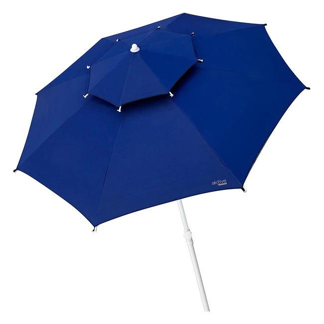Sombrilla Aktive 53848 para jardín - Diseño octogonal de 280cm con protección UV35 - Color azul